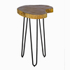 Alaterre Furniture Hairpin Natural Live Edge Wood with Metal 20" Round End Table, Natural AWDD1520
